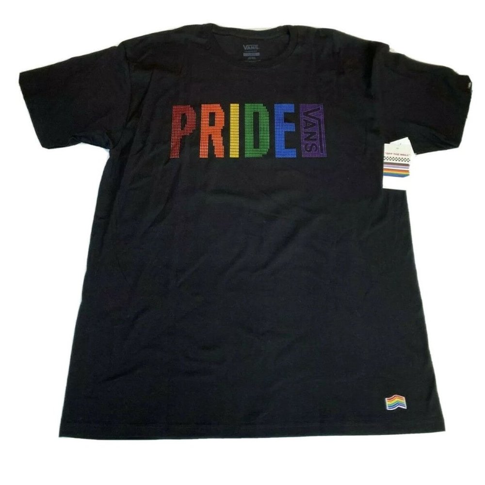 Vans Men's Pride Black Tee T-Shirt - Picture 1 of 4